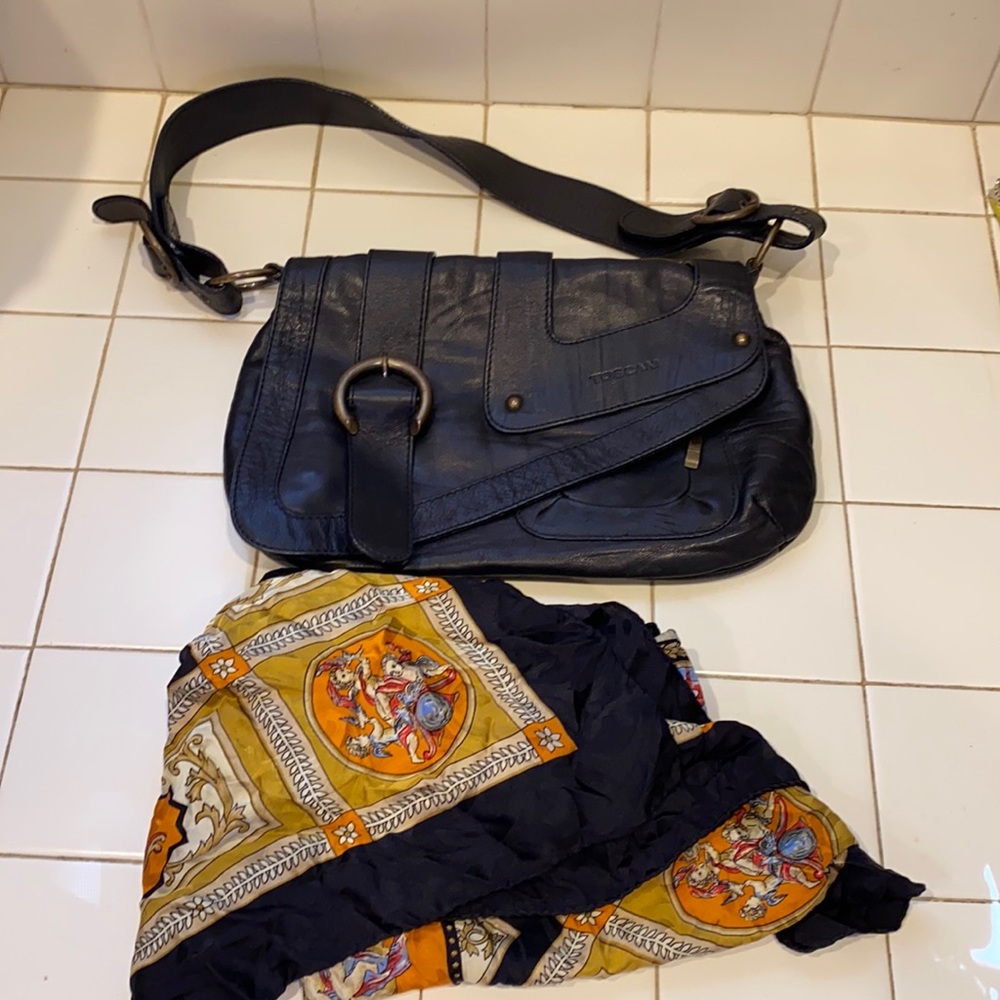 Toscani Women’s Handbag Shoulder Bag Black Genuine Leather Made In Italy